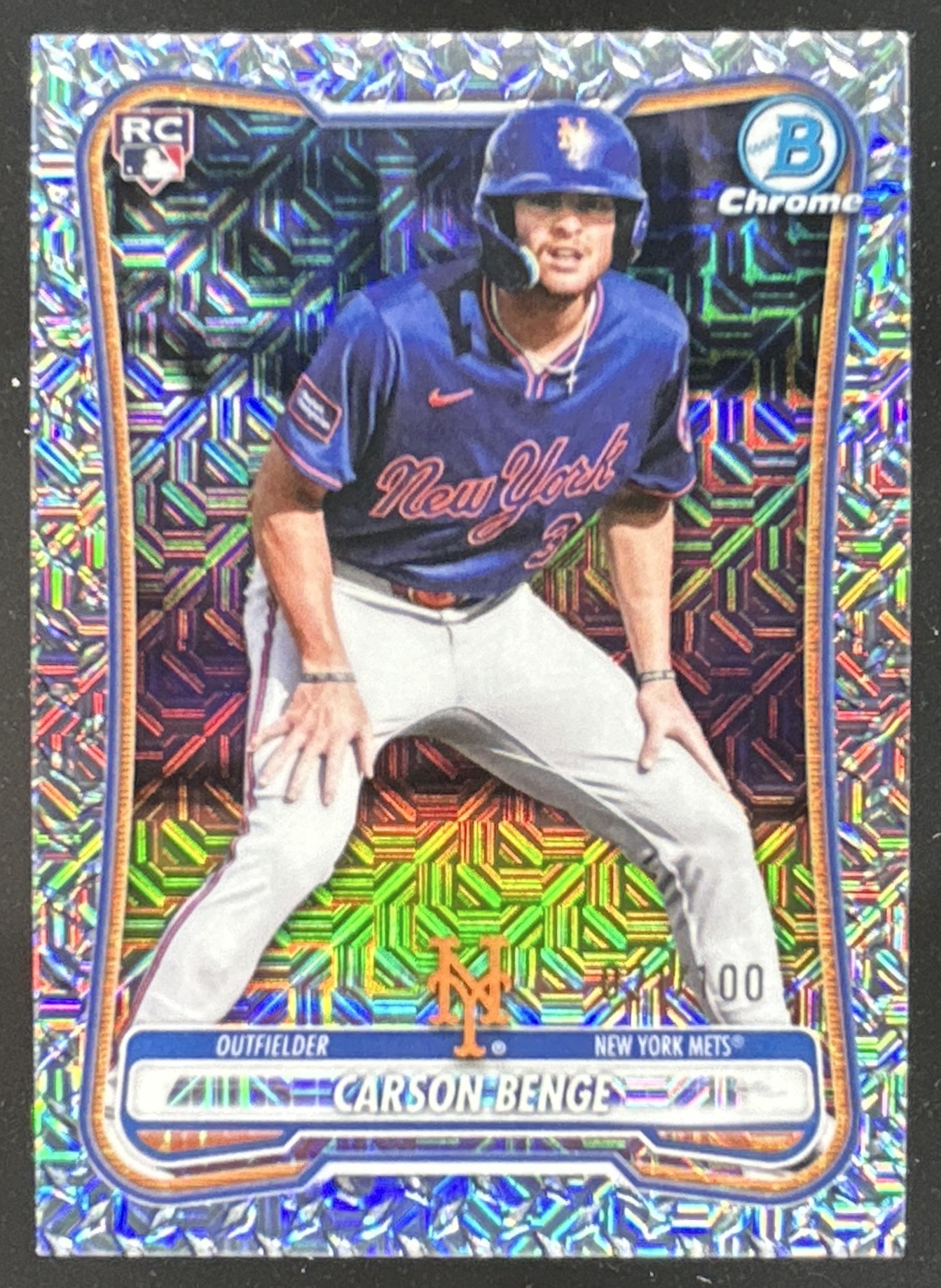 Card image for Carson Benge 2026 Bowman Chrome Mega Box Steel Metal Refractor /100