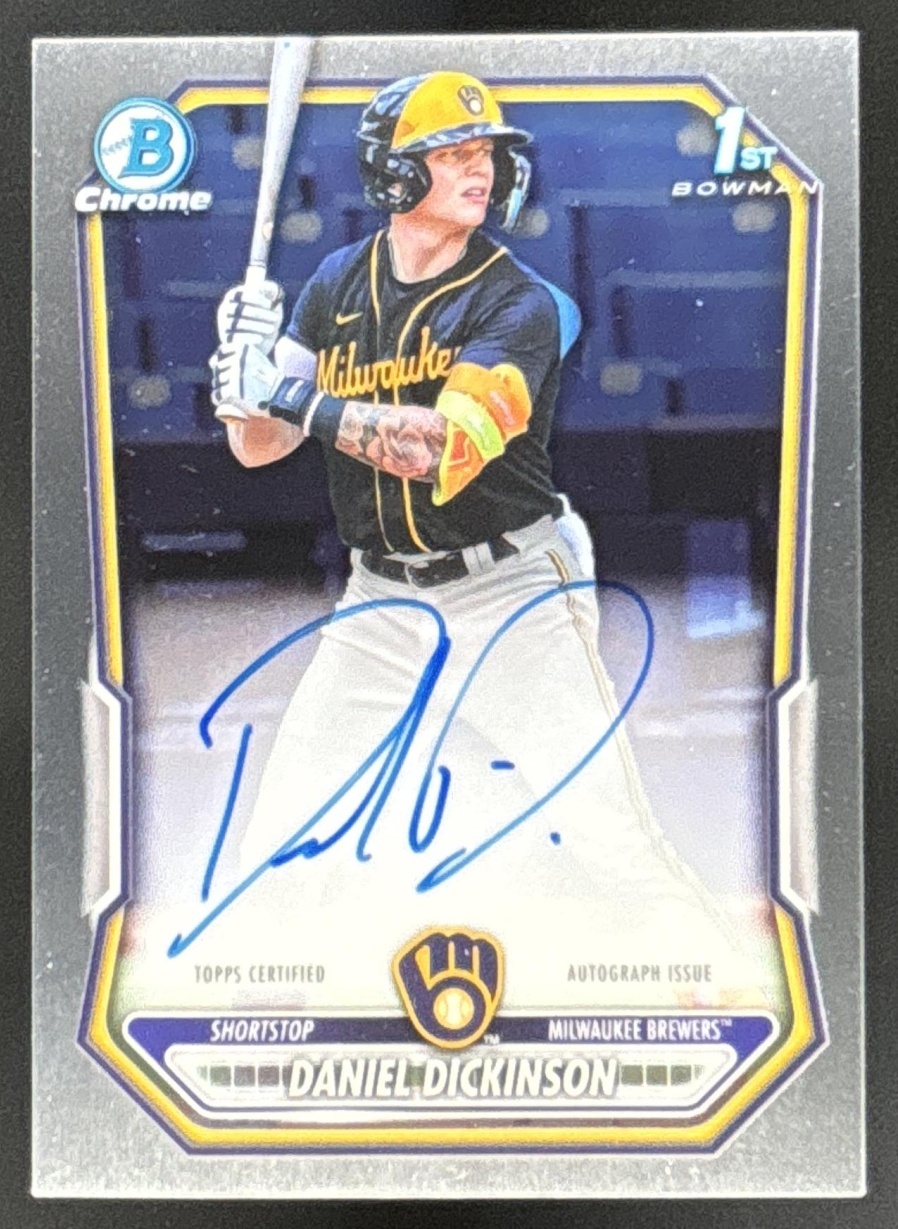 Card image for Daniel Dickinson 2026 Bowman Chrome Prospect Auto Milwaukee Brewers