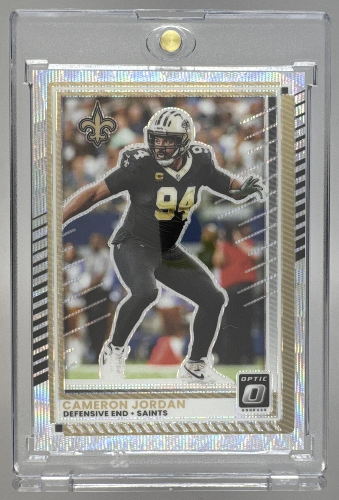 Card image for 2025 Panini Donruss Optic Cameron Jordan Wave Prizm /300 #170 Saints