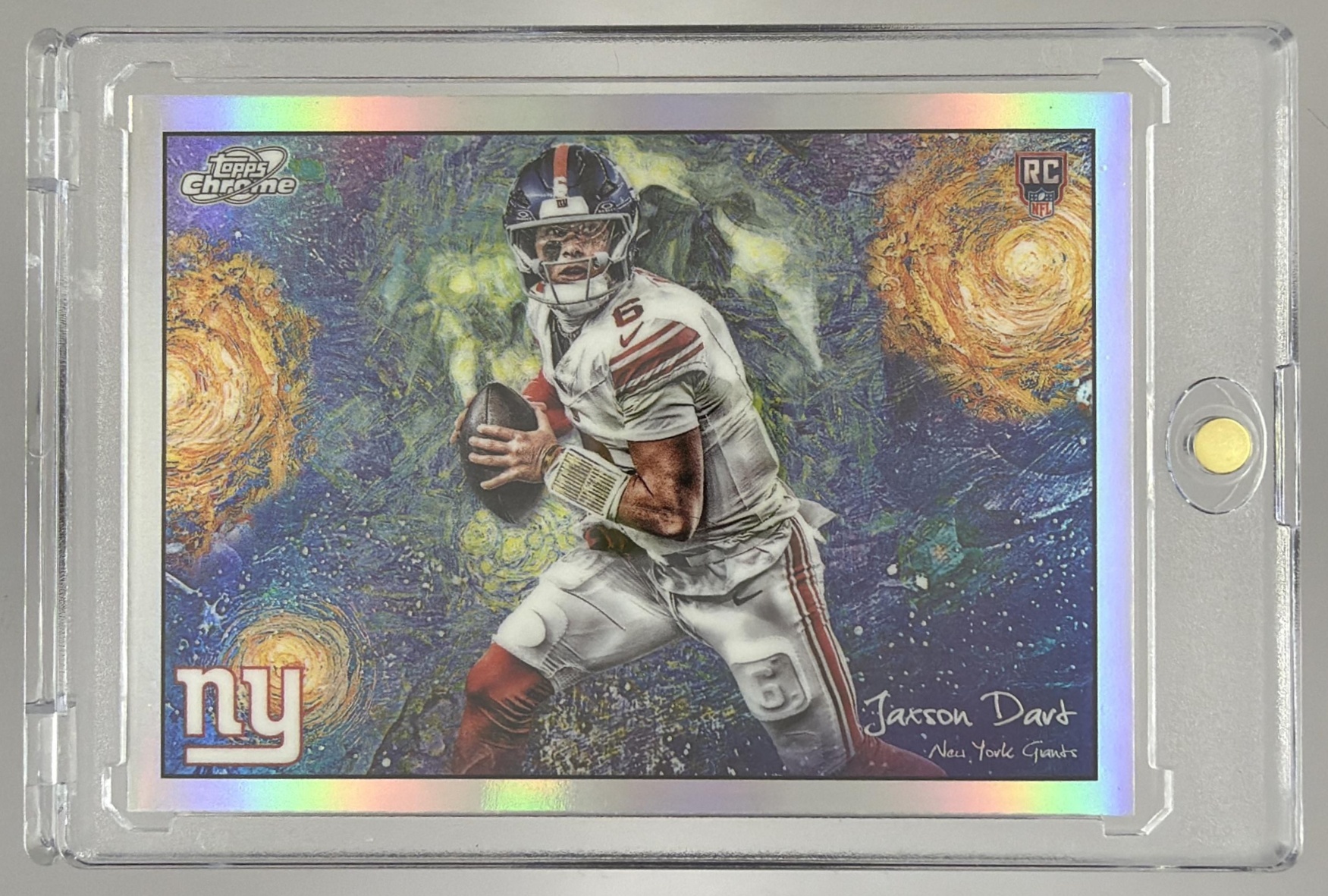 Card image for 2025 Topps Cosmic Chrome Jaxson Dart Stars In The Night #STN-2 RC Giants