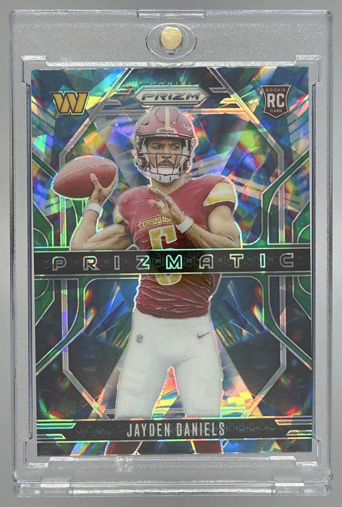 Card image for 2024 Panini Football Prizm Jayden Daniels Prizmatic #3 RC Washington Commanders