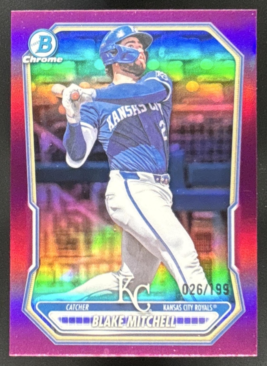 Card image for 2026 Bowman Blake Mitchell Chrome Prospects Fuchsia Refractor /199