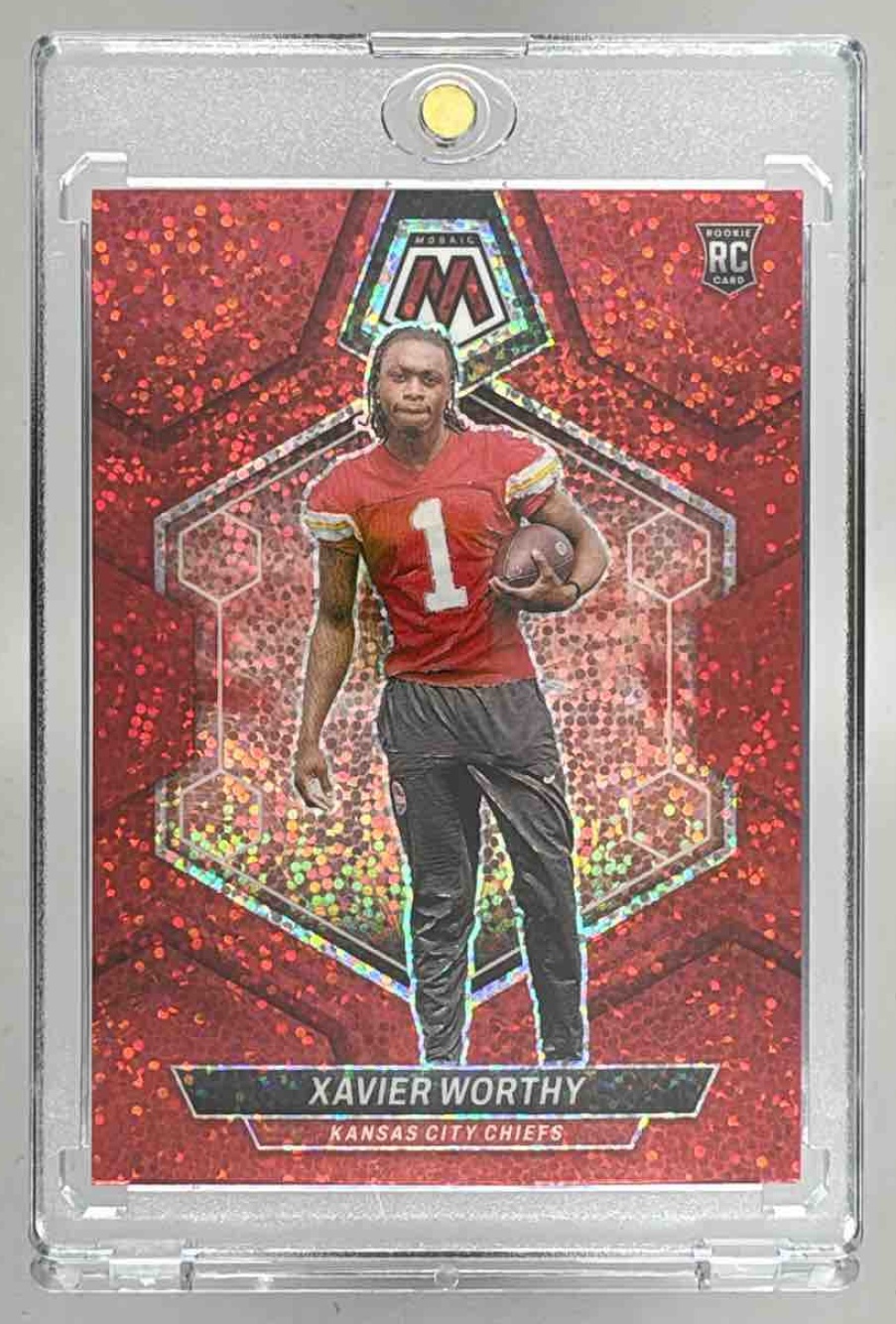 Card image for 2024 Panini Football Mosaic Xavier Worthy #328 RC Kansas City Chiefs