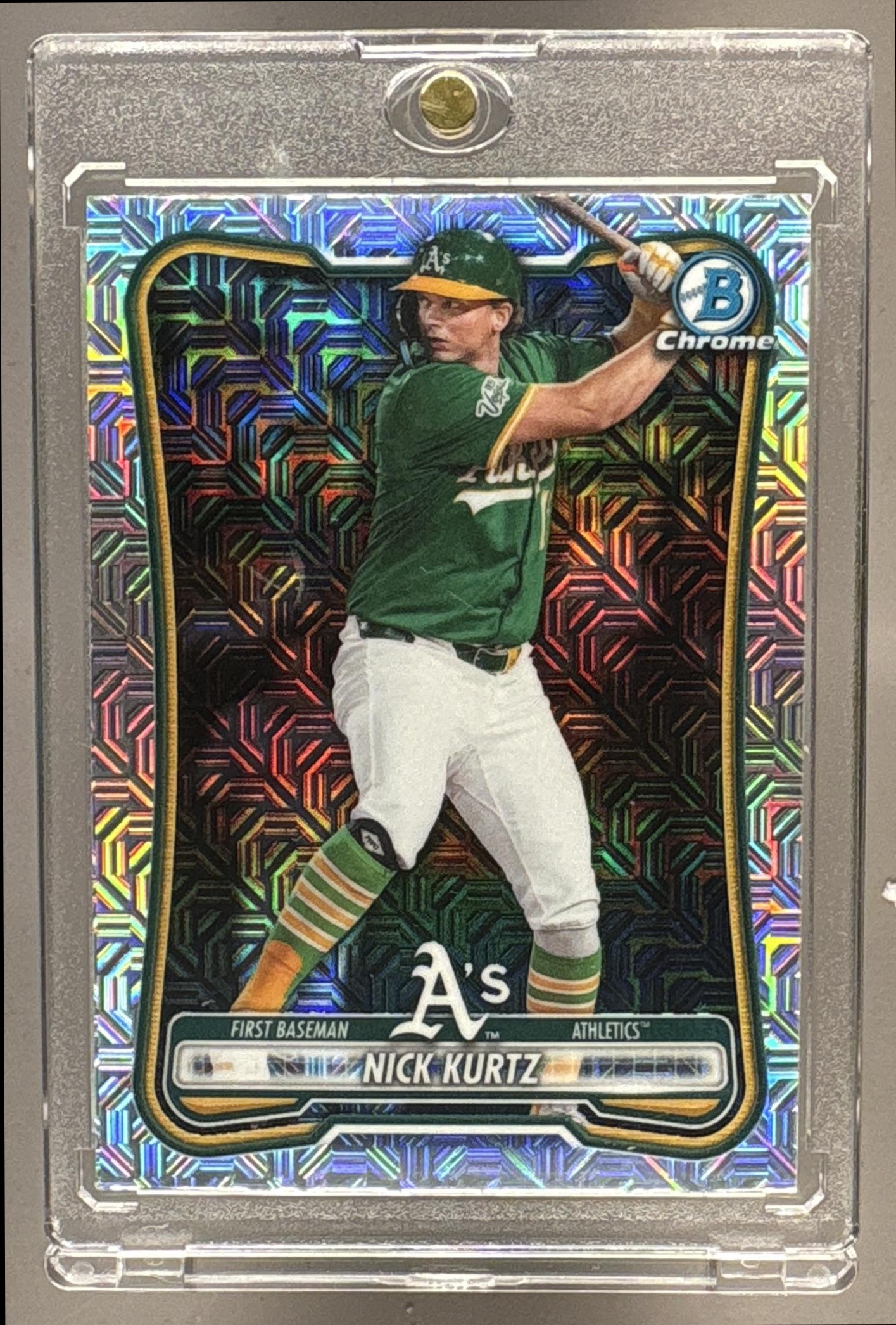 2026 BOWMAN MEGA BOX NICK KURTZ #10 CHROME MOJO REFRACTOR ATHLETICS