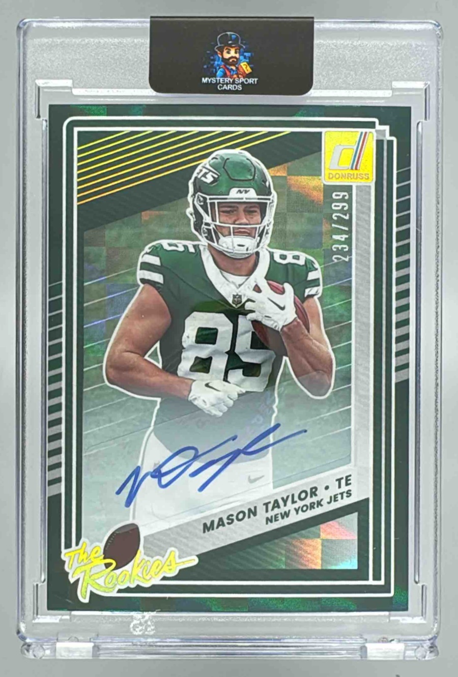 Card image for 2025 Panini Football Donruss Mason Taylor The Rookies Auto /299 #24 RC