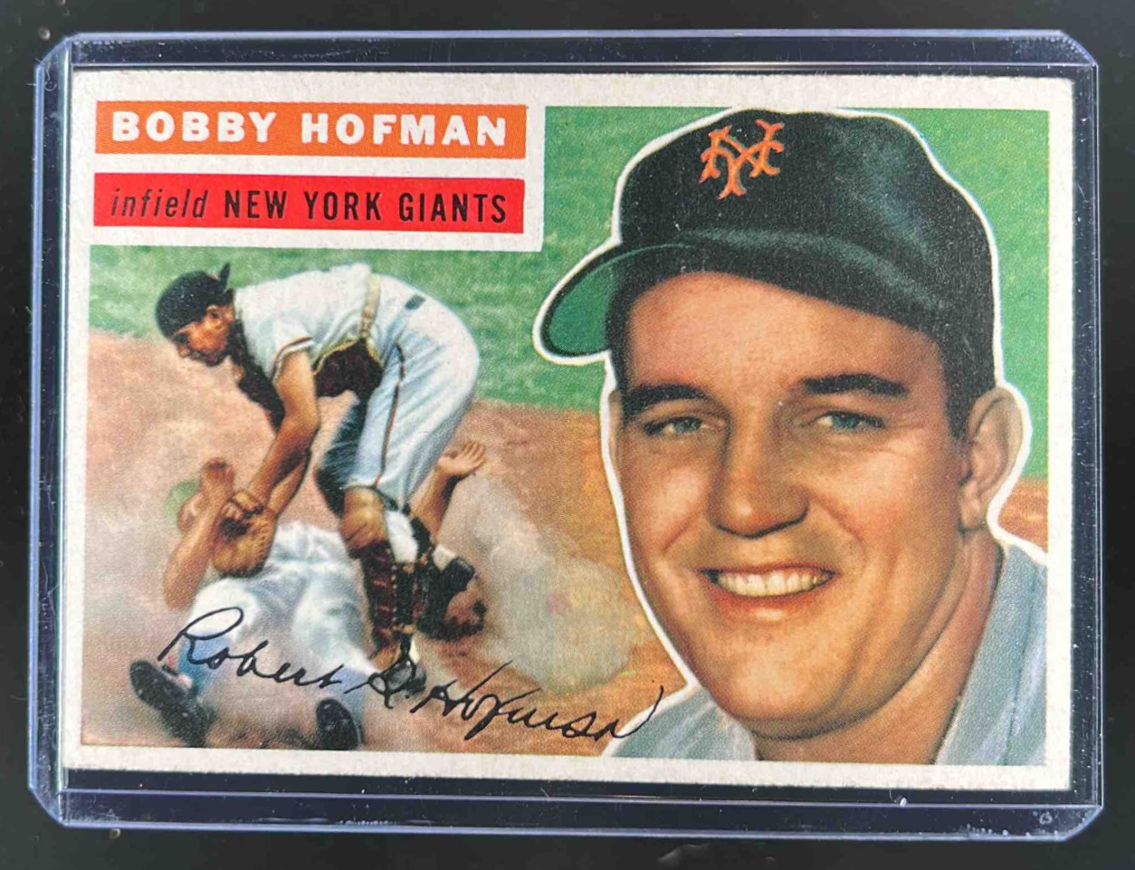 Card image for 1956 TOPPS BASEBALL BOBBY HOFMAN #28B NEW YORK GIANTS
