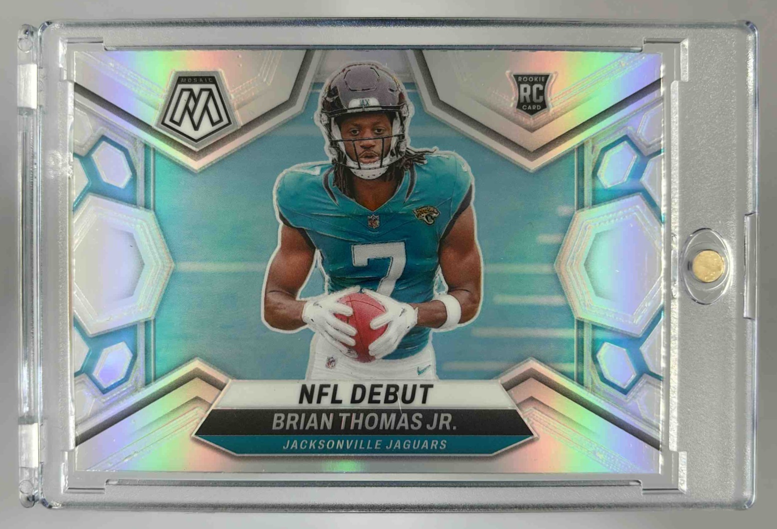 Card image for 2024 Panini Mosaic Brian Thomas Jr. Silver Prizm #282 RC NFL Debut Jaguars