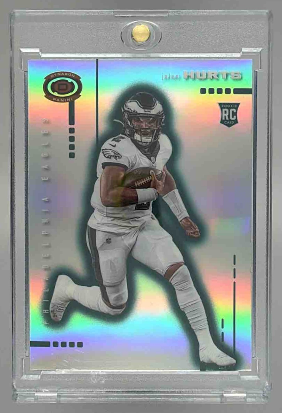 Card image for 2020 Panini Chronicles Jalen Hurts Dynagon Rookies #D-19 RC Eagles