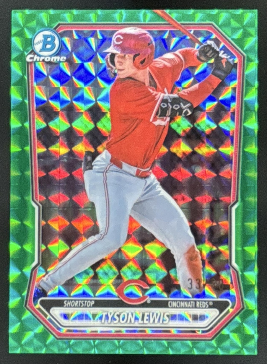 Card image for 2026 Bowman Tyson Lewis Chrome Prospects Green Geometric Refractor /99