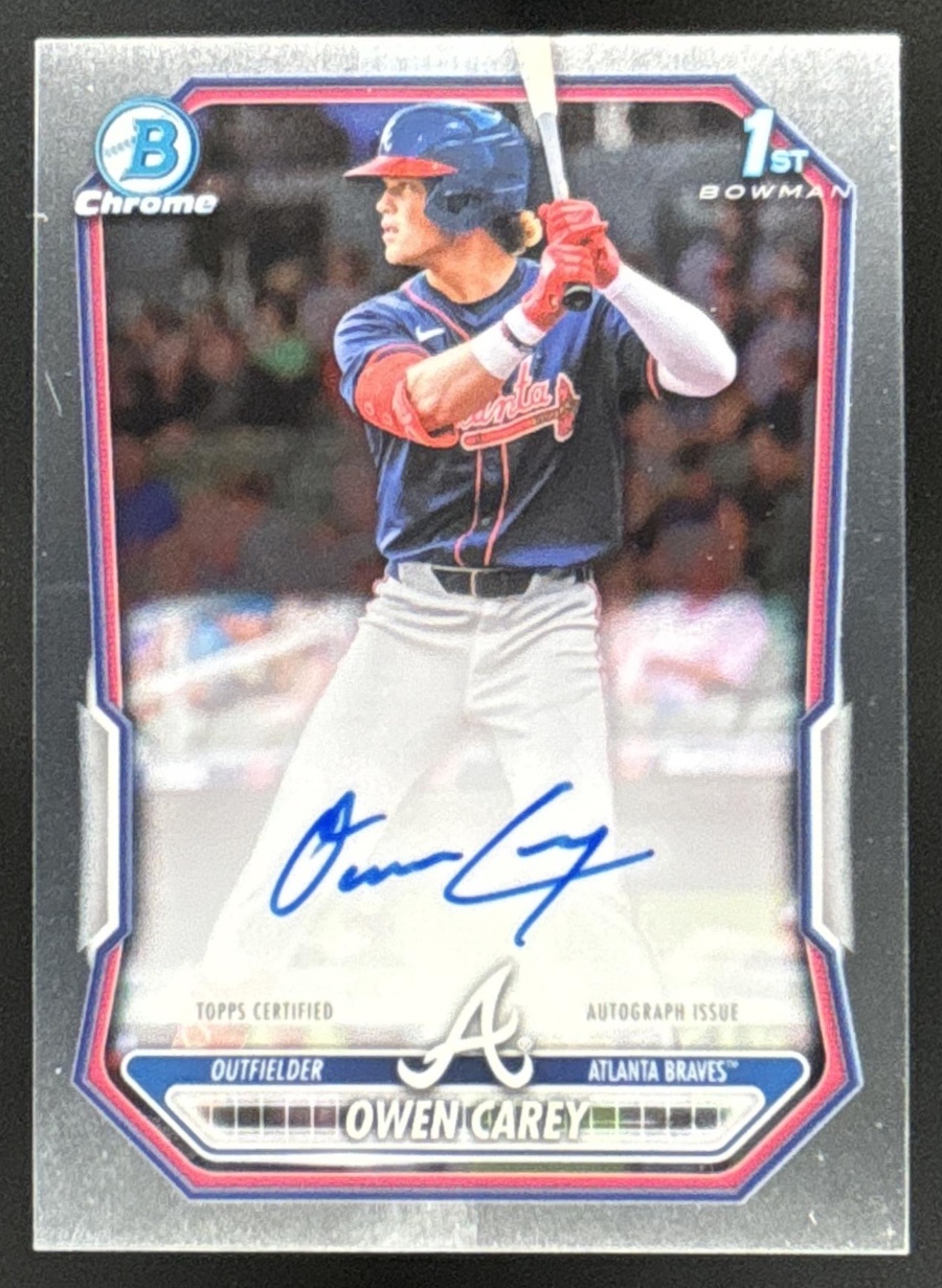 Card image for Owen Carey 2026 Bowman Chrome Prospect Auto Atlanta Braves