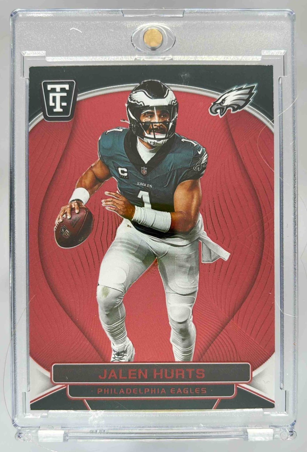 Card image for 2024 Panini Certified Jalen Hurts Piece of the Game /249 #POG-JHS MEM Eagles