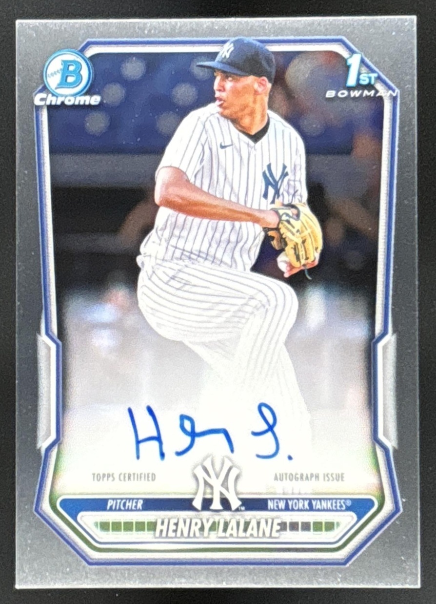 Card image for Henry Lalane 2026 Bowman Chrome Prospect Auto New York Yankees