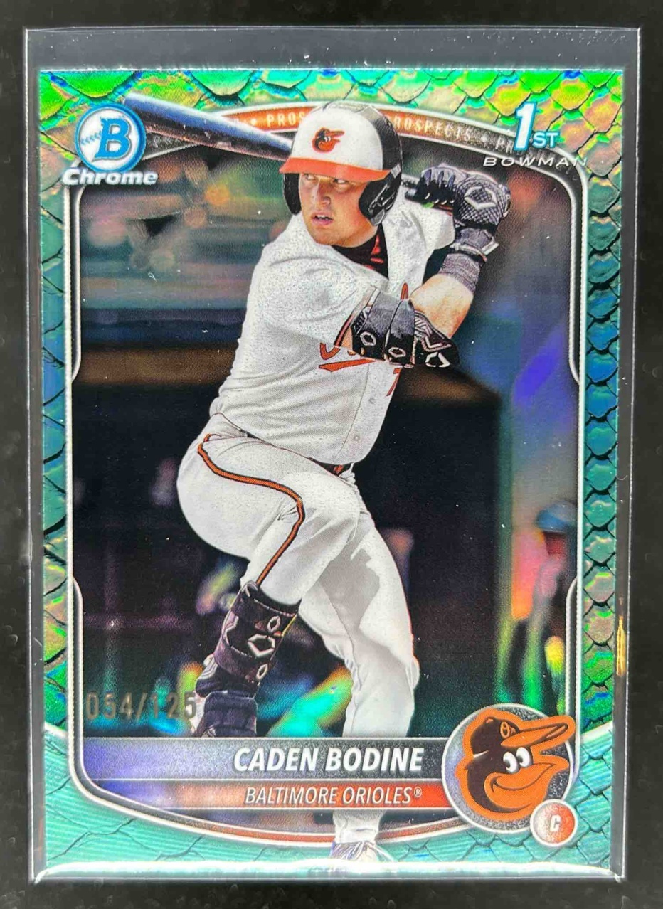 Card image for Caden Bodine 2025 Bowman Draft Chrome Aqua Reptilian Refractor /125