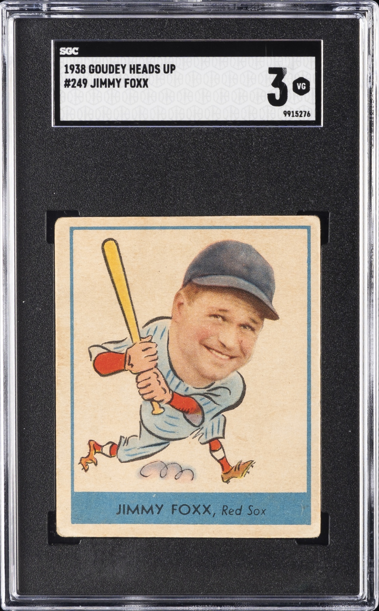1938 Goudey Baseball Heads-Up R323 Jimmie Foxx #249 Boston Red Sox SGC 3
