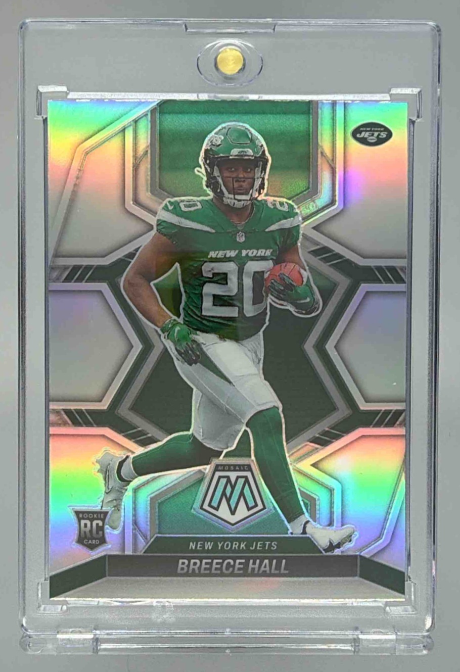 Card image for 2022 Panini Football Mosaic Breece Hall #307 RC New York Jets