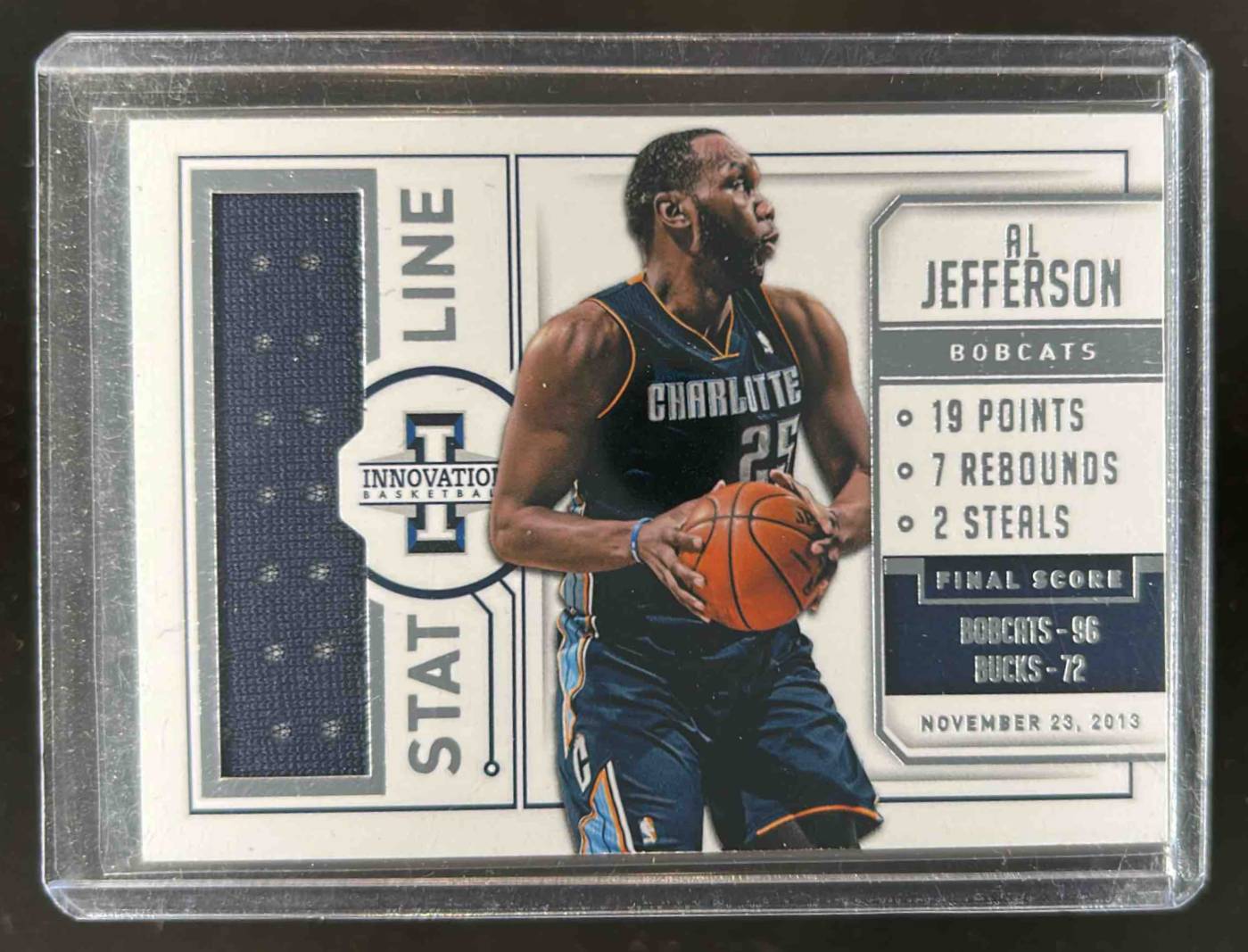 Card image for 2013-14 PANINI INNOVATION AL JEFFERSON STAT LINE JERSEYS /299 #6