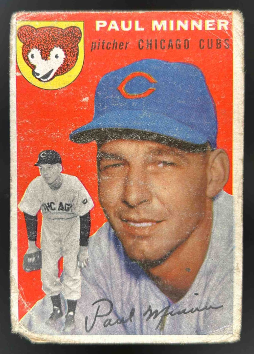 Card image for 1954 TOPPS BASEBALL PAUL MINNER #28 CHICAGO CUBS