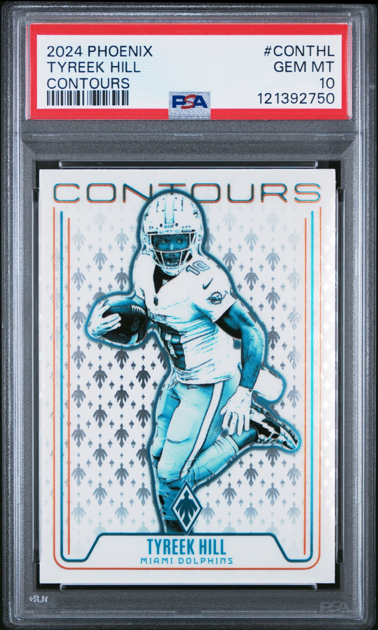 Card image for 2024 Panini Football Phoenix Tyreek Hill Contours #CON-THL Miami Dolphins