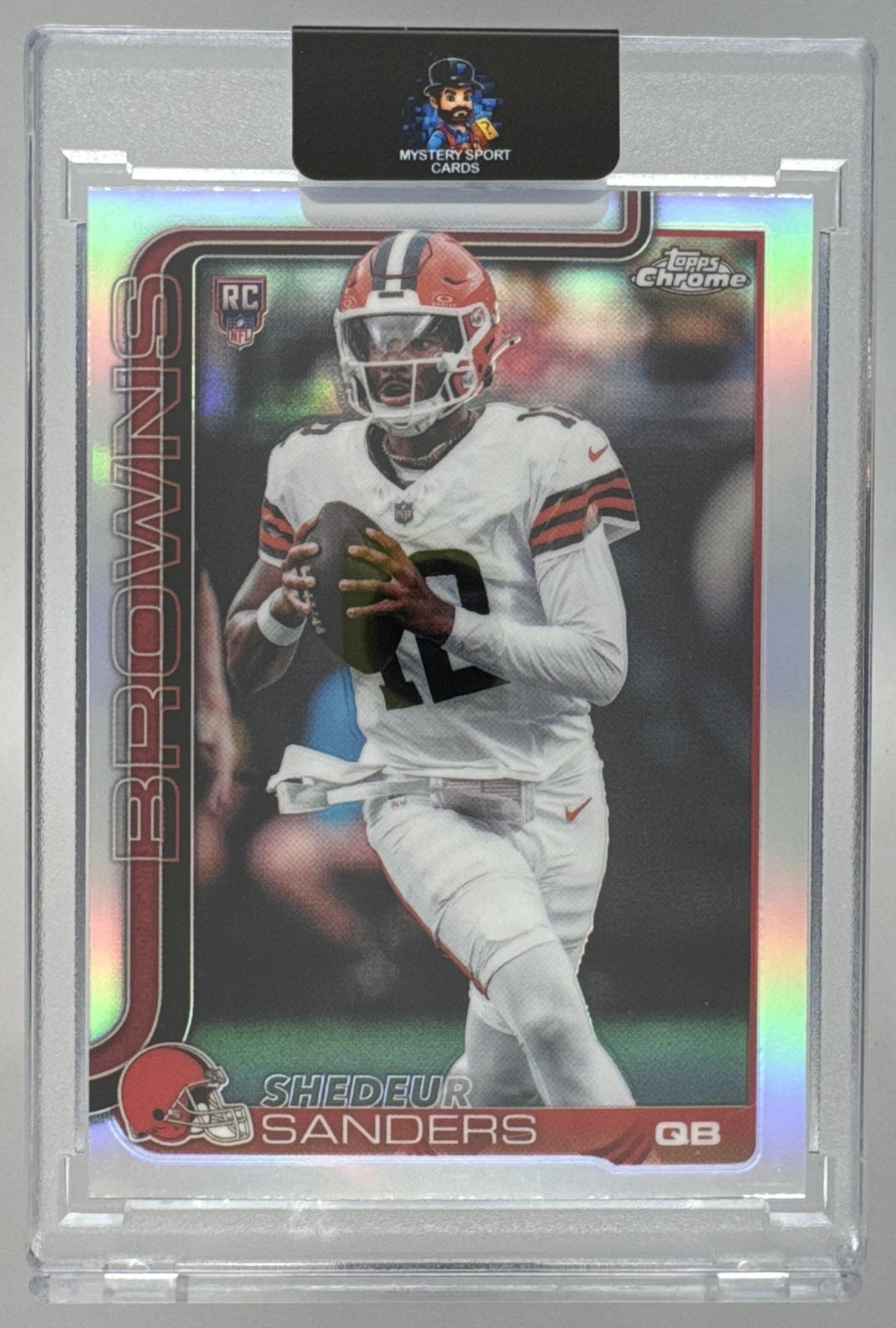 Card image for 2025 Topps Chrome Shedeur Sanders Rookie Refractor #315 RC Browns