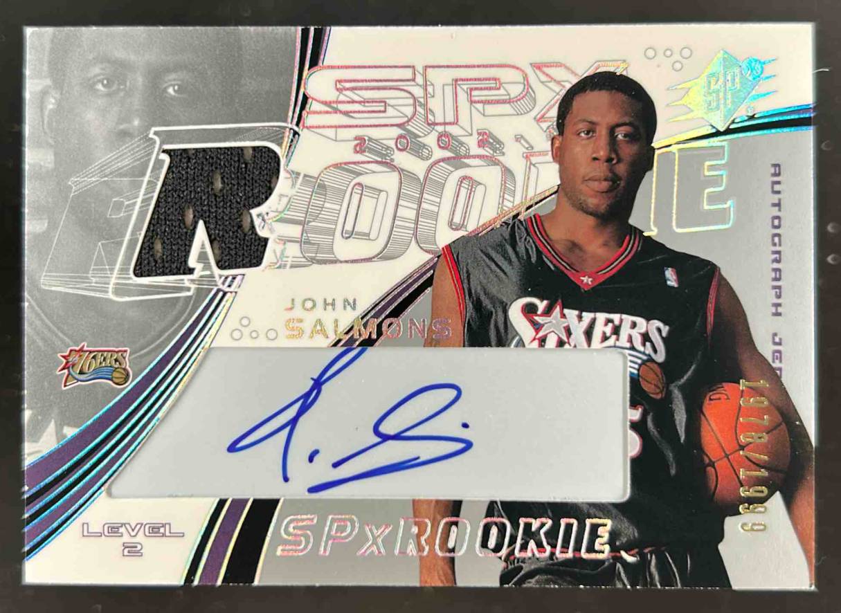Card image for 2002-03 SPX JOHN SALMONS /1999 #112 MEM AUTO RC ROOKIE PHILADELPHIA 76ERS