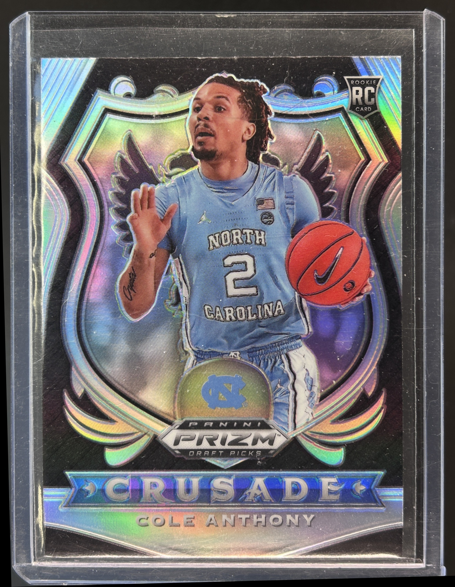 Card image for 2020-21 PANINI PRIZM DRAFT PICKS COLLEGIATE COLE ANTHONY #89 SILVER PRIZM CRUSADE RC