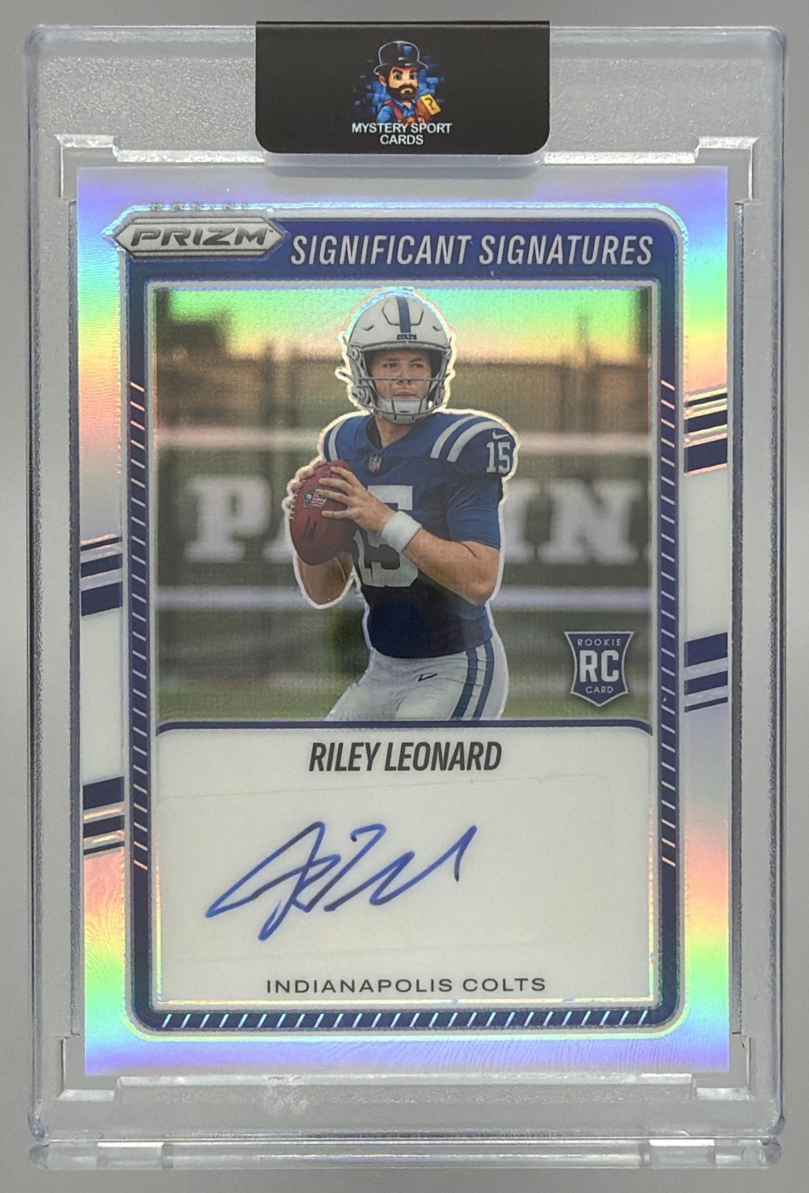 Card image for 2025 Panini Prizm Riley Leonard Significant Signatures #SSI-RLD RC Auto Colts