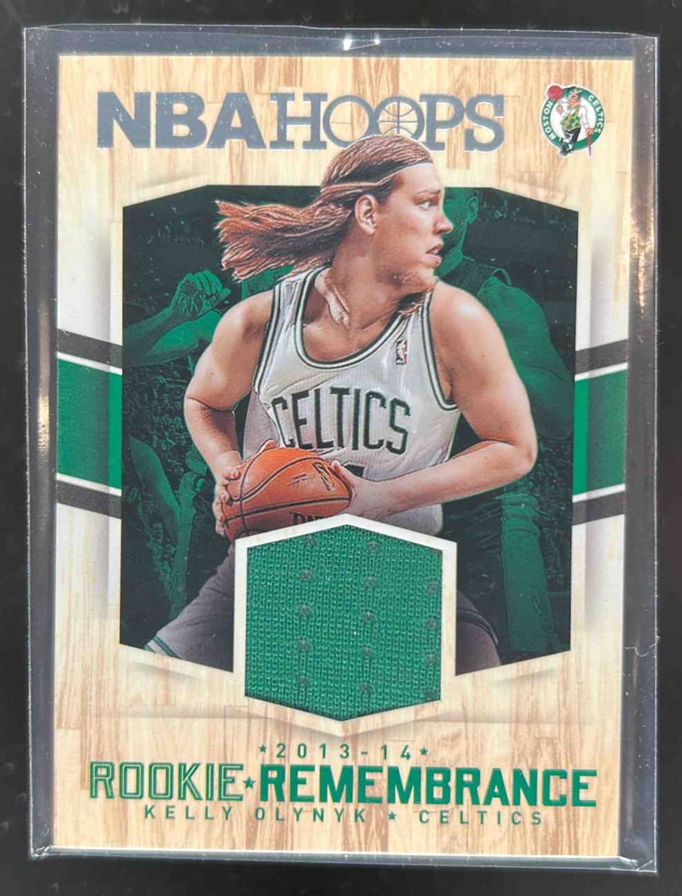 Card image for 2015-16 PANINI HOOPS KELLY OLYNYK ROOKIE REMEMBRANCE #RR-KO BOSTON CELTICS