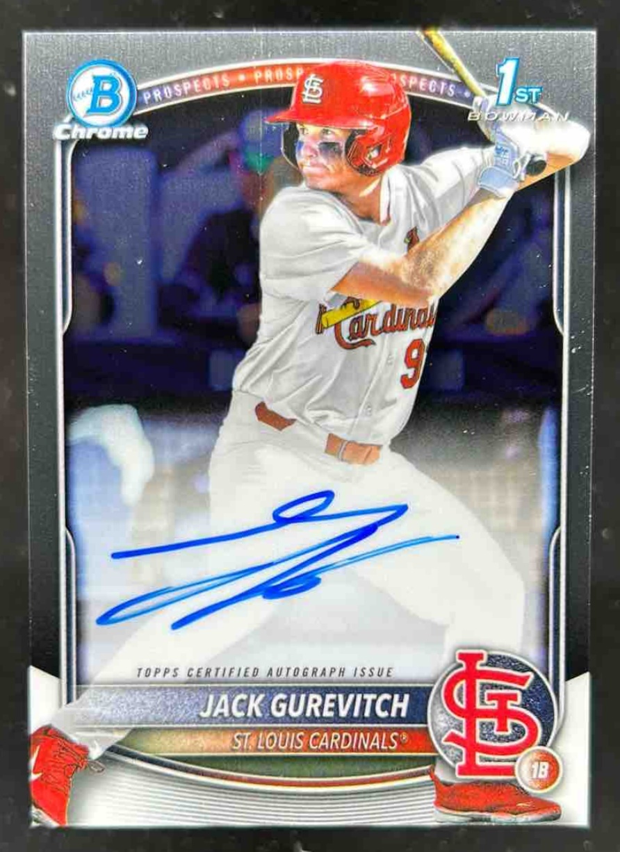 Card image for Jack Gurevitch 2025 Bowman Draft Chrome Prospect Auto