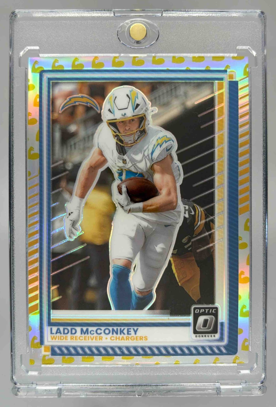 Card image for 2025 Panini Donruss Optic Ladd McConkey Flex Prizm /199 #26 Chargers