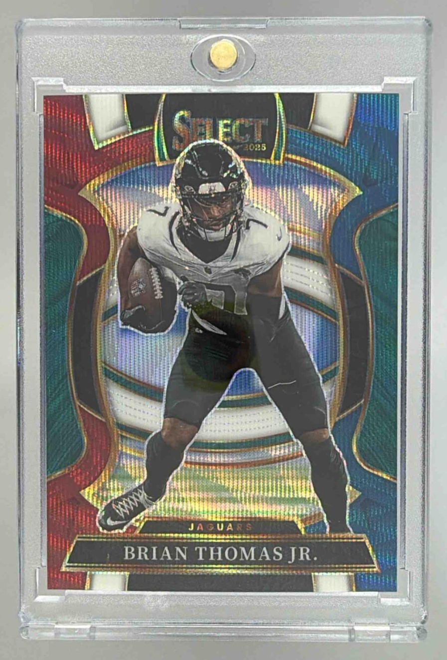 Card image for 2025 Panini Select Brian Thomas Jr. Concourse Tri-Color Prizm /399 #30 Jaguars