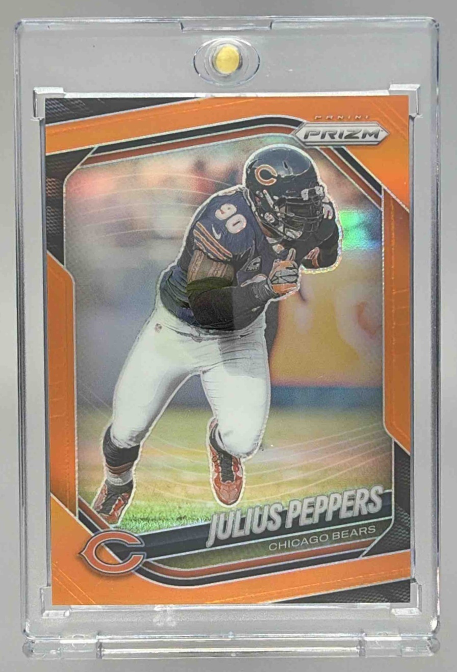 Card image for 2025 Panini Football Prizm Julius Peppers Orange /249 #296 Chicago Bears