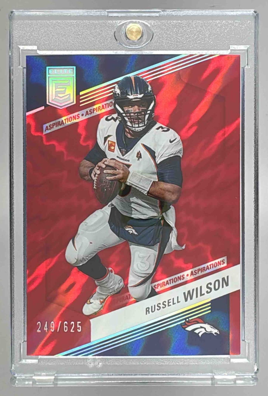 Card image for 2023 Panini Donruss Elite Russell Wilson Status Explosion /625 #85 Broncos