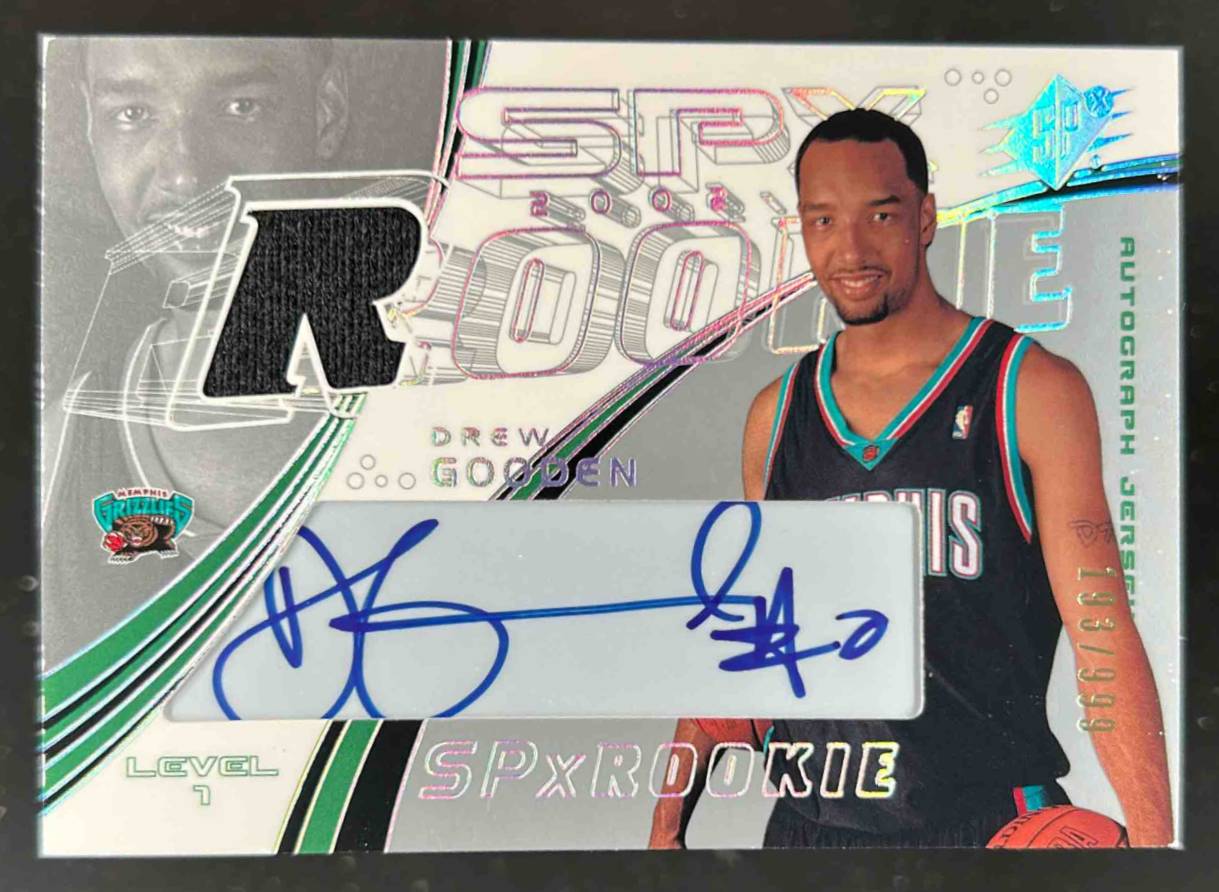 Card image for 2002-03 SPX DREW GOODEN /999 #130 MEM AUTO RC ROOKIE MEMPHIS GRIZZLIES