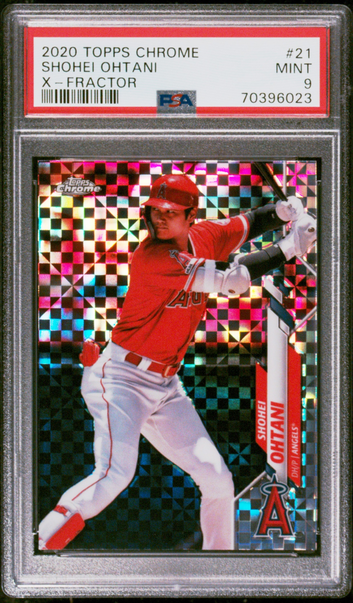 2020 Topps Chrome Shohei Ohtani X-Fractor Refractor #21 Angels PSA 9