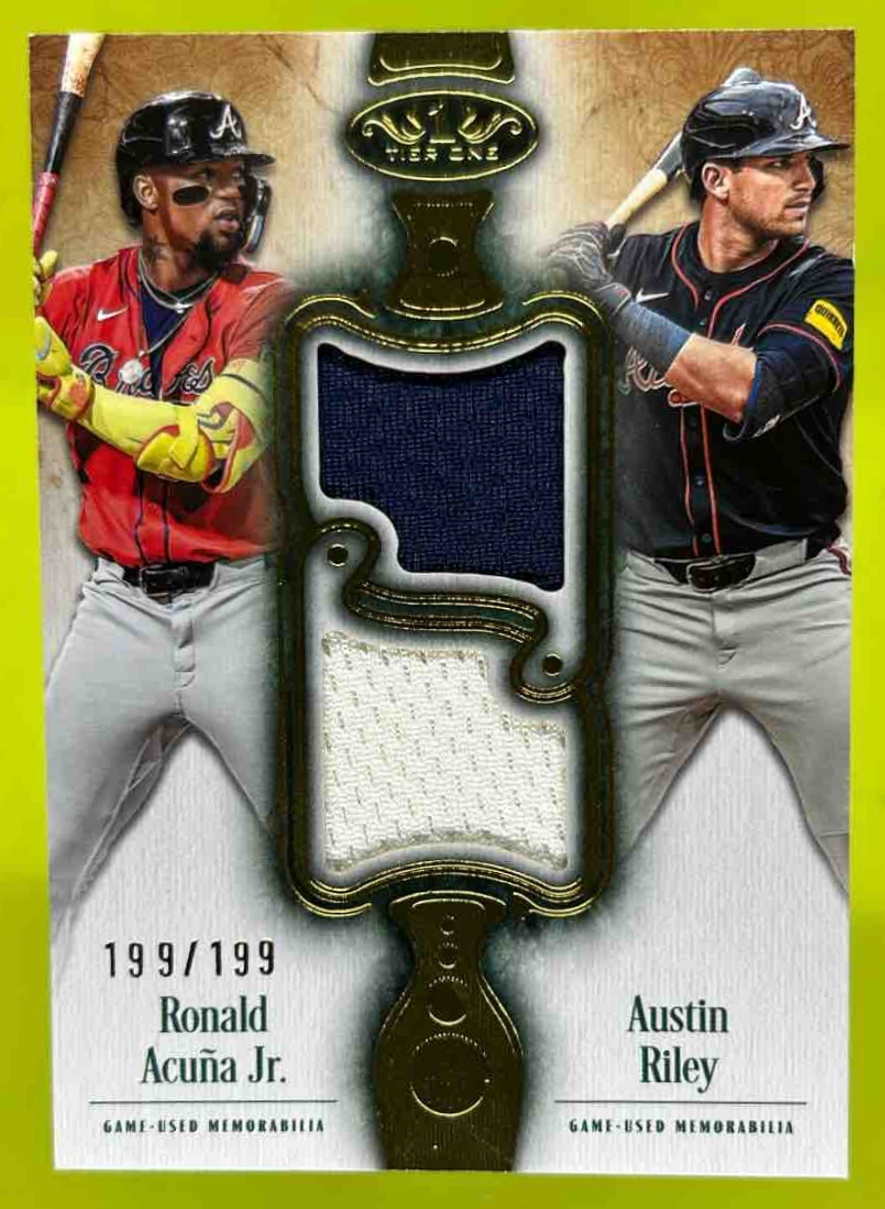 Card image for Austin Riley Ronald Acuna Jr. 2026 Topps Tier One Dual Player Relic /199