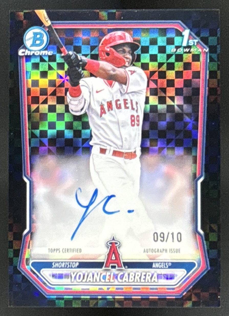 Card image for 2026 Bowman Yojancel Cabrera Chrome Auto Black X-Fractor /10 1st Prospect