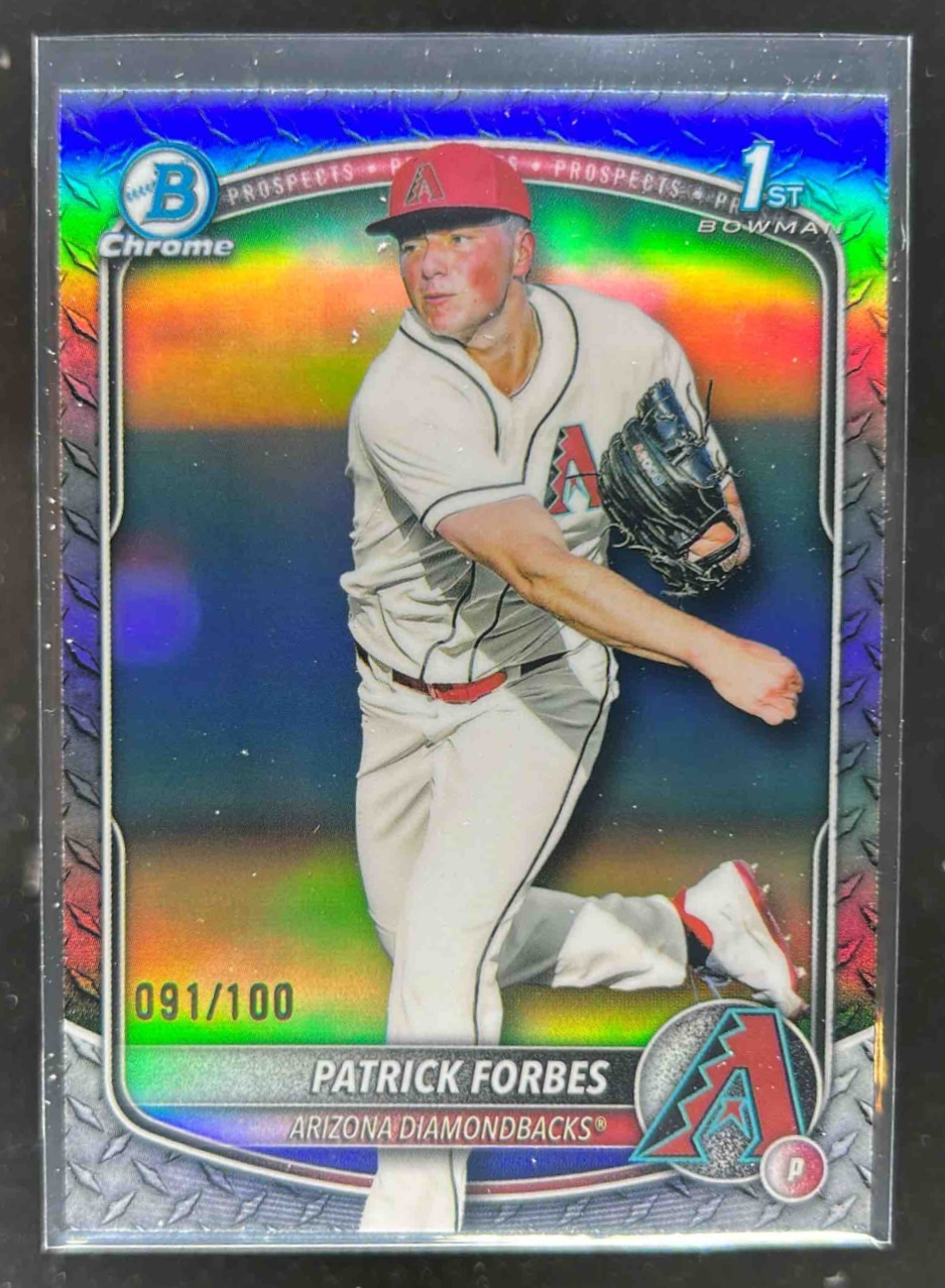Card image for Patrick Forbes 2025 Bowman Draft Chrome Steel Metal Refractor /100