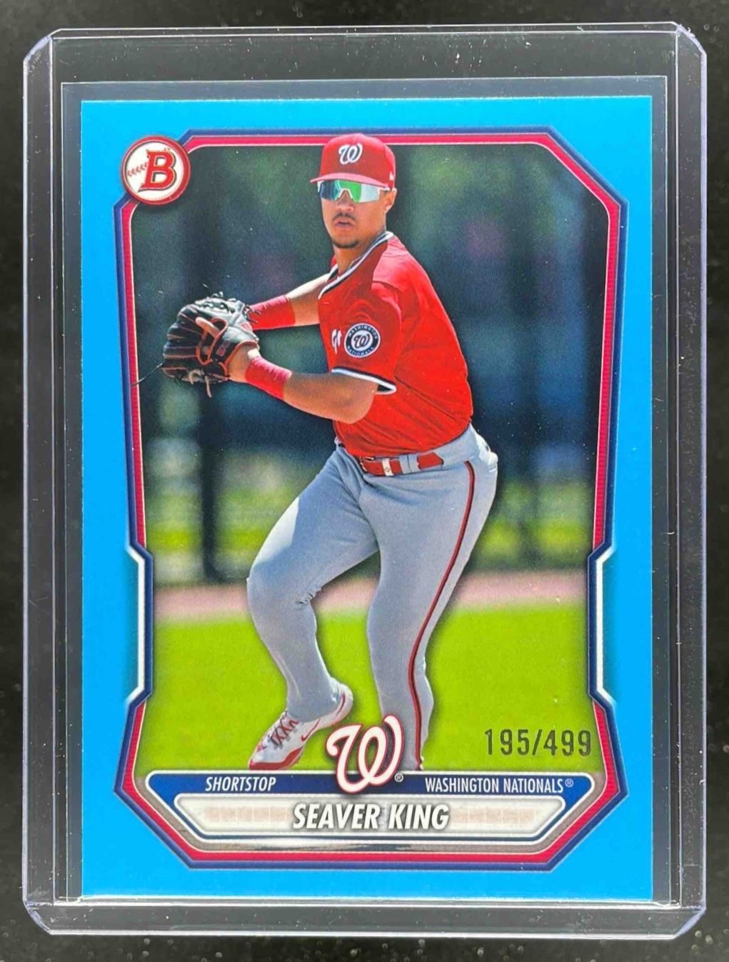 Card image for 2026 Bowman Seaver King Prospects Sky Blue Border /499 #BP-129