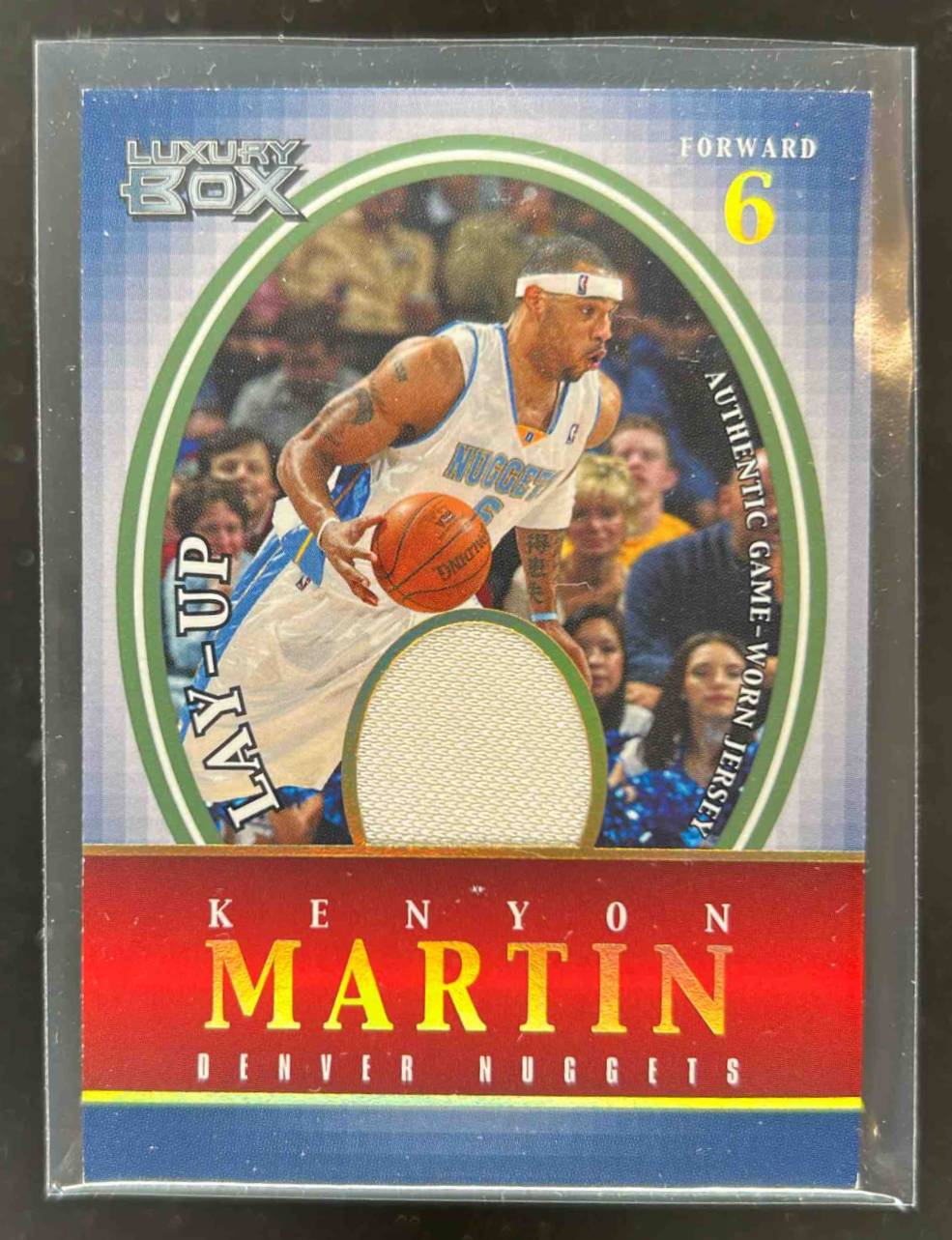 Card image for 2004-05 Topps Luxury Box Kenyon Martin Lay Up Relics Loge Level (75) /75 #LU-KM