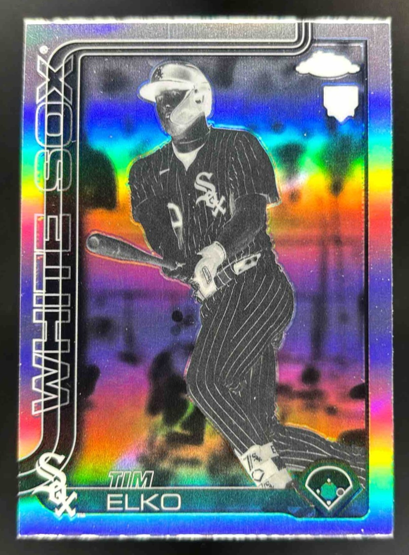 Card image for 2025 Topps Chrome Update Tim Elko Negative Refractor #USC79 RC White Sox