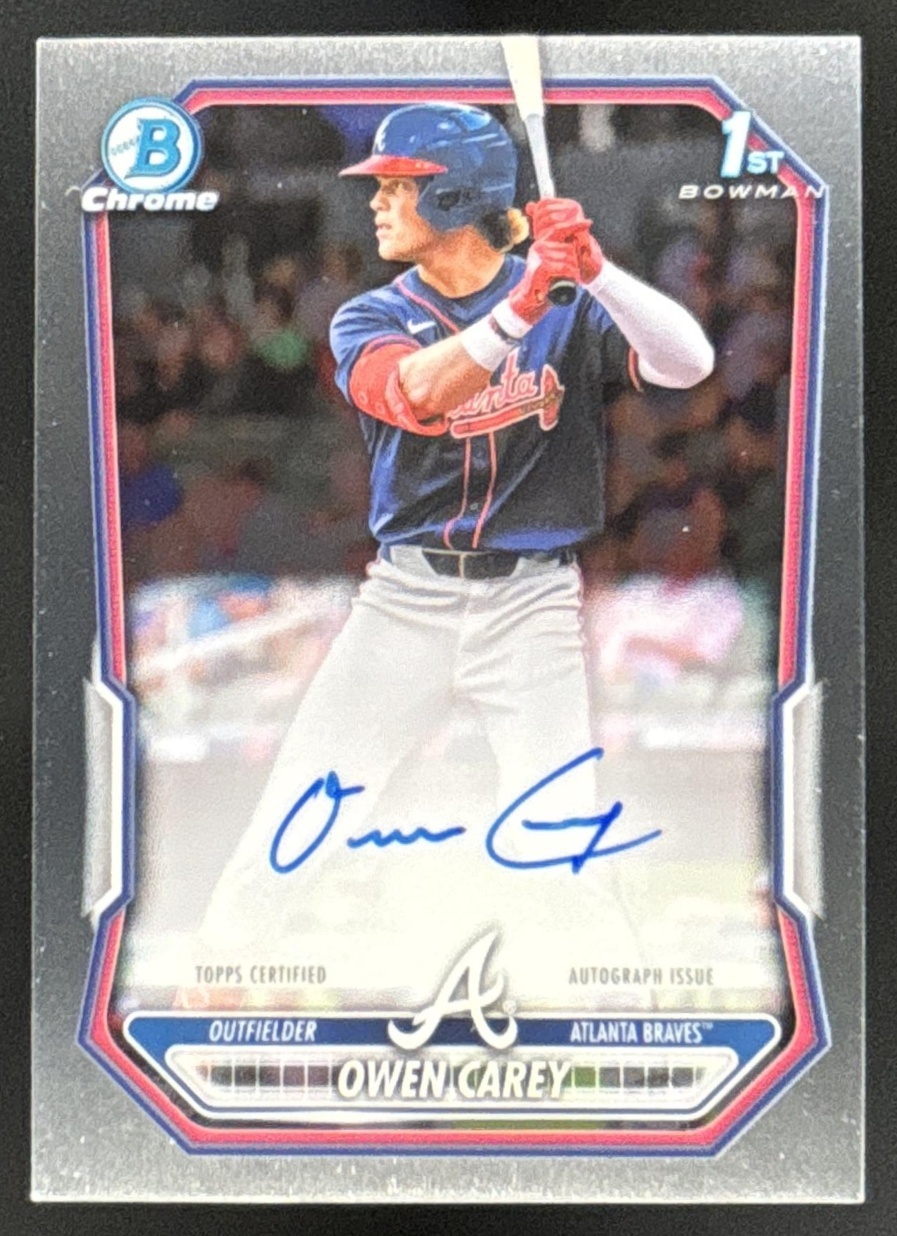 Card image for Owen Carey 2026 Bowman Chrome Prospect Auto Atlanta Braves