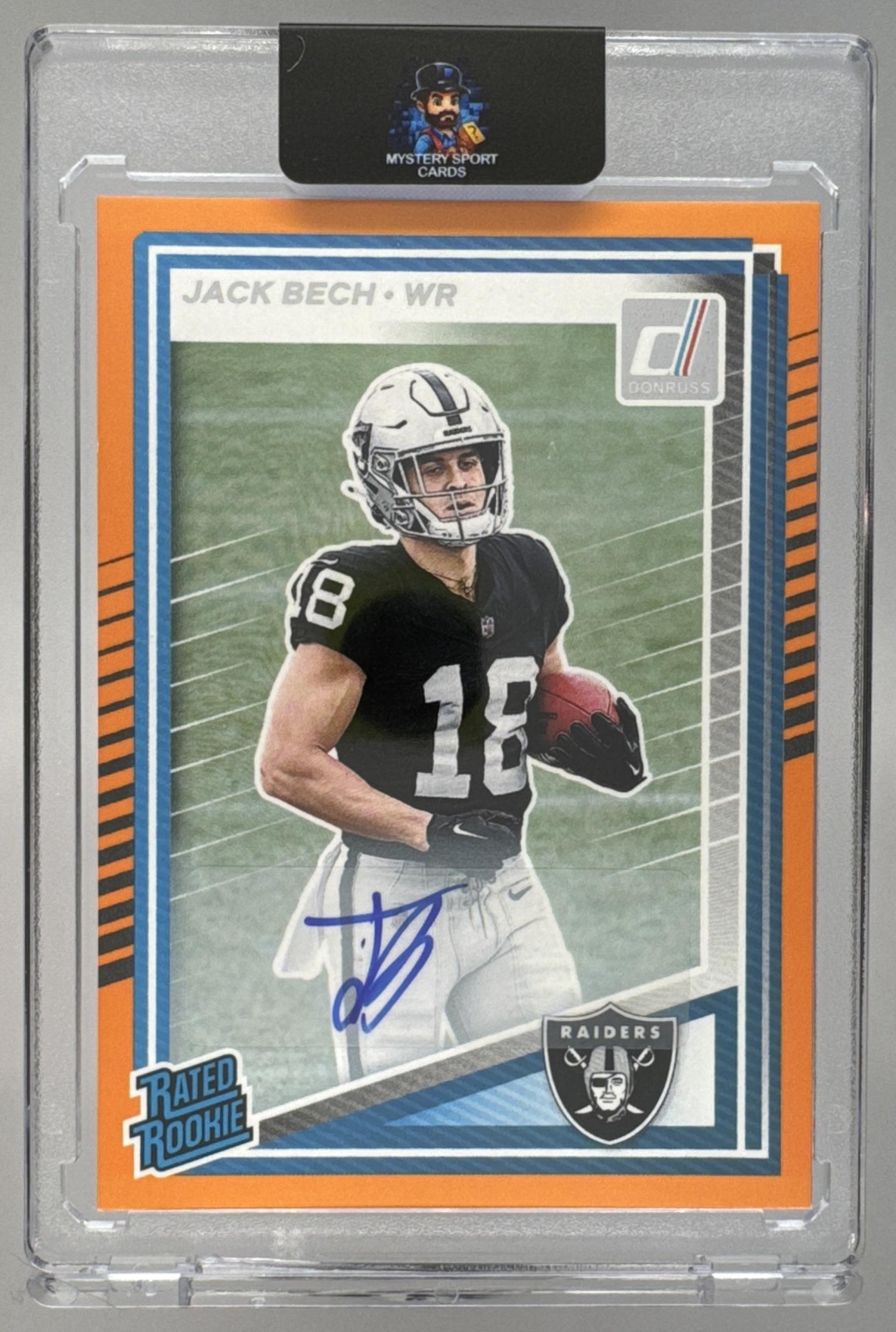 Card image for 2025 Panini Donruss Jack Bech Optic Rated Rookie Preview Auto #320 RC Raiders