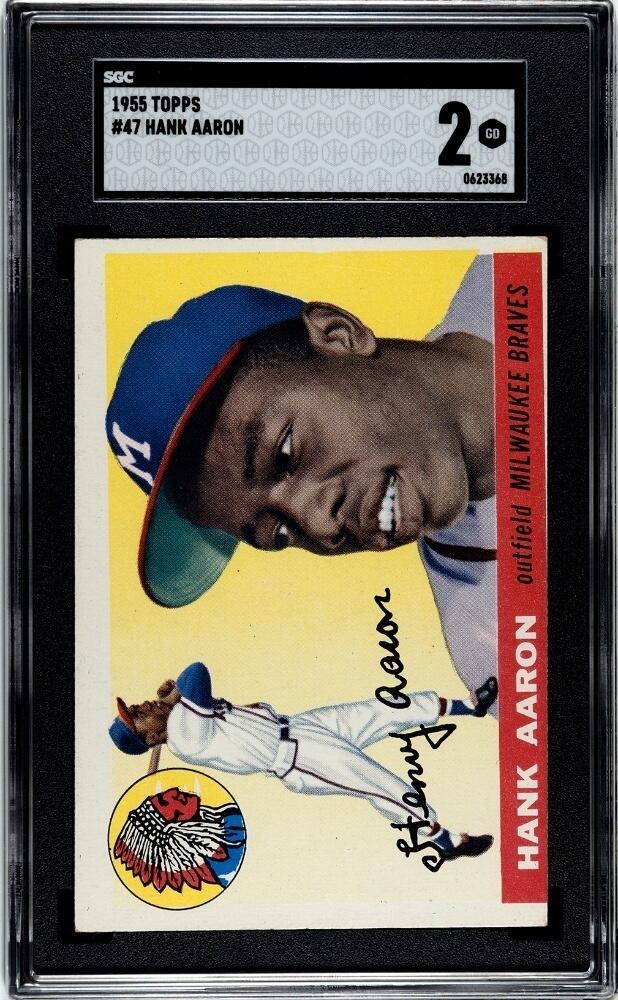 1955 Topps Baseball Hank Aaron #47 SGC 2