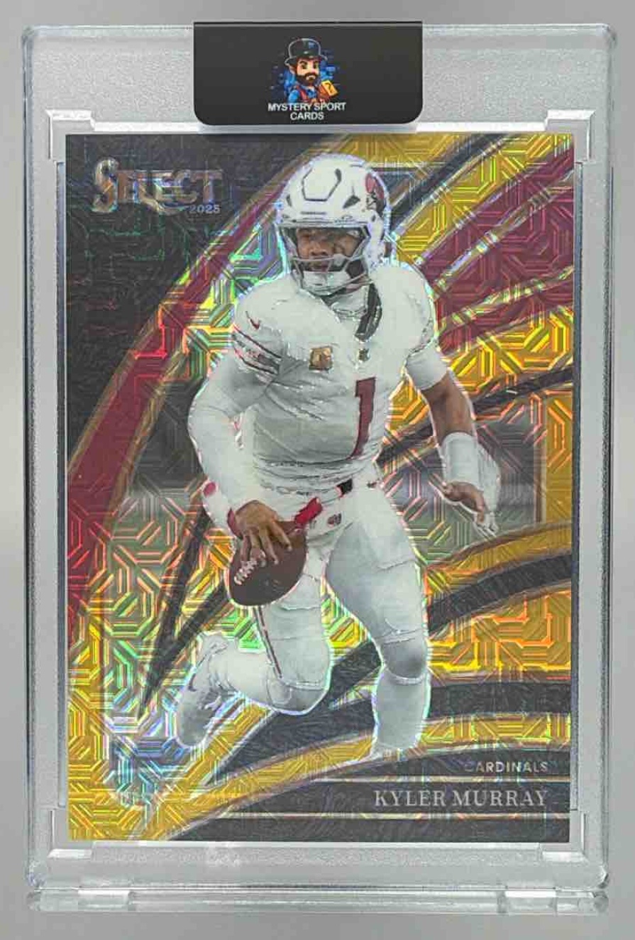 Card image for 2025 Panini Select Kyler Murray Club Level Gold Prizm Shock /10 #222 Cardinals