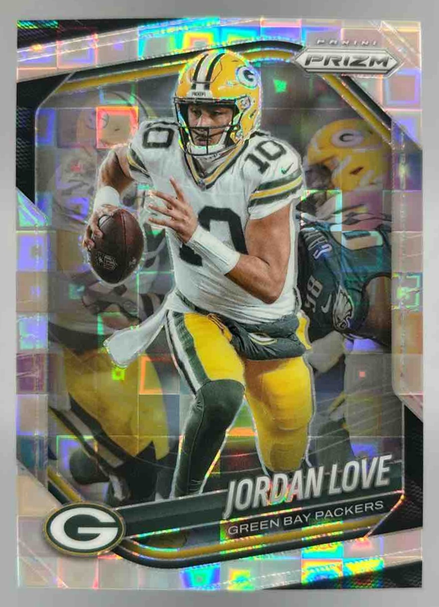Card image for 2025 Panini Football Prizm Jordan Love Pandora /400 #82 Green Bay Packers
