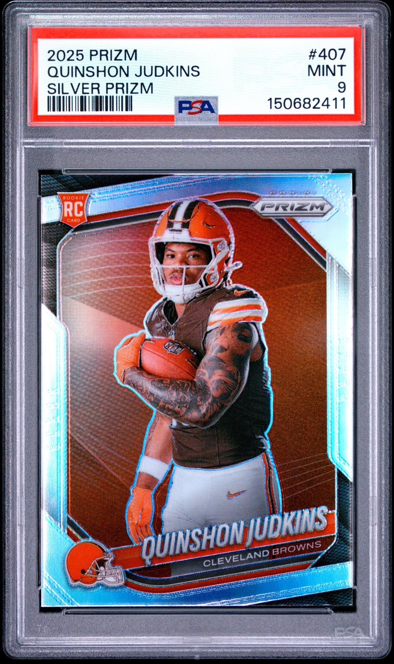 Card image for 2025 Panini Prizm Quinshon Judkins Rookie Variations Silver #407 Browns