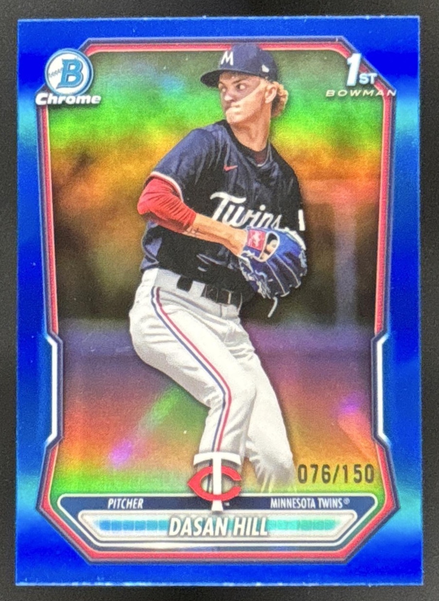 Card image for Dasan Hill 2026 Bowman Blue Refractor /150 Chrome Prospects Minnesota Twins