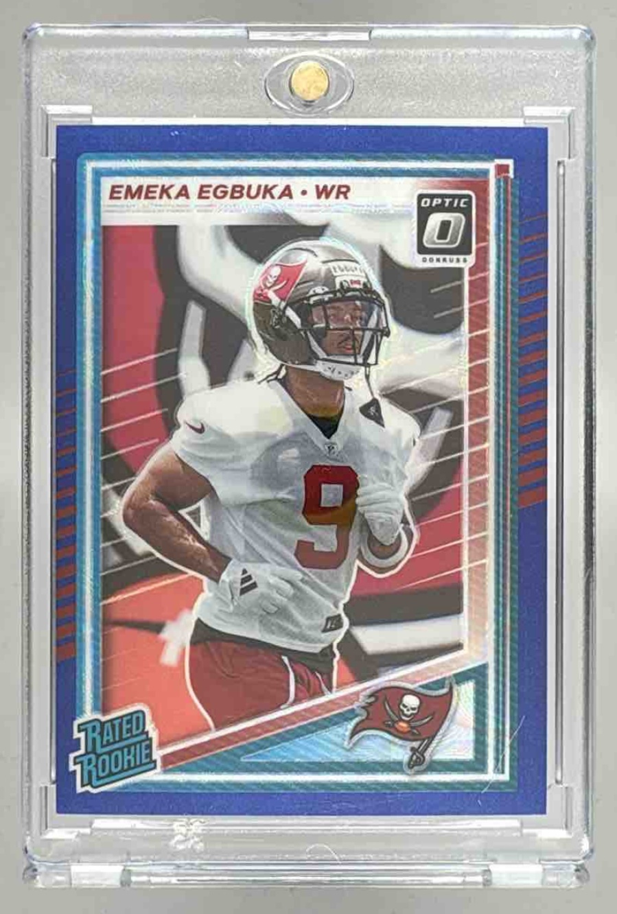Card image for 2025 Panini Donruss Emeka Egbuka Rated Rookie #375 RC Buccaneers