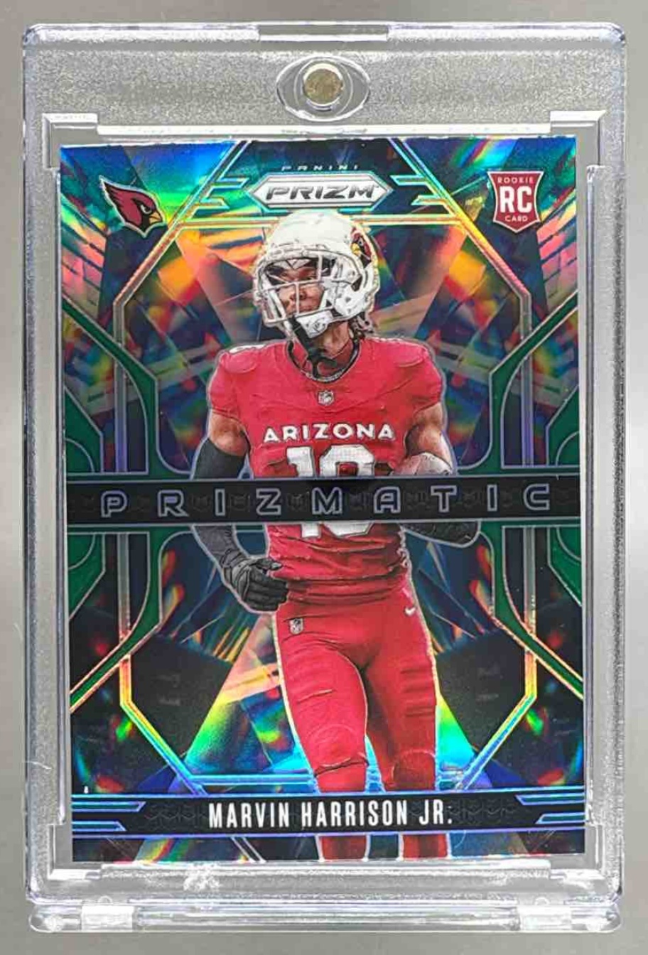 Card image for 2024 Panini Prizm Marvin Harrison Jr. Prizmatic Silver #12 RC Cardinals