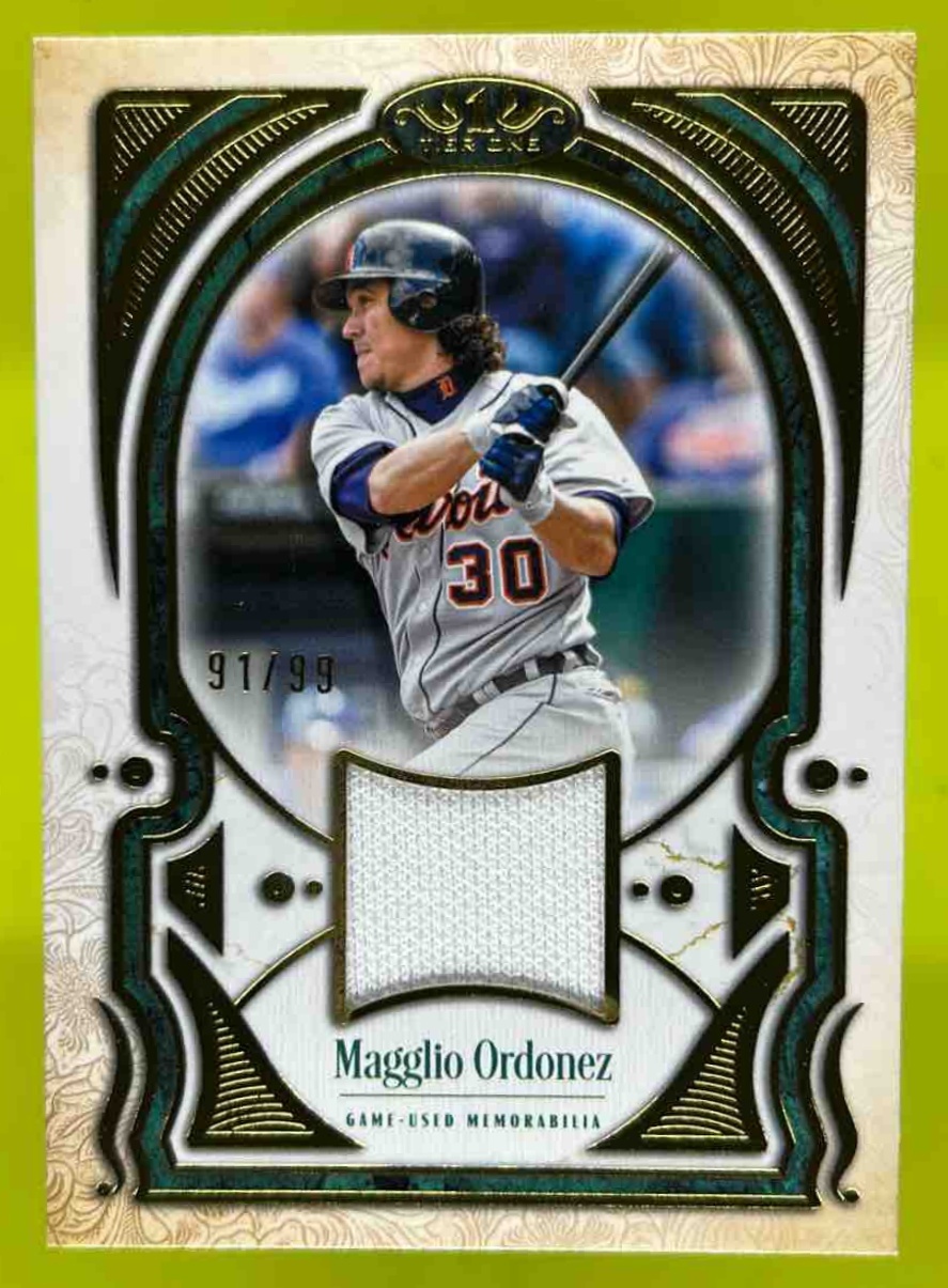 Card image for Magglio Ordonez 2026 Topps Baseball Tier One Talent Relic /99 MEM Detroit Tigers